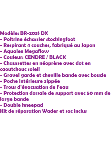 WADER transpirável AQUAZ BR 203 S