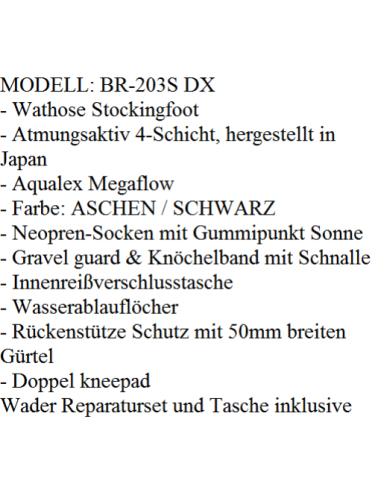 WADER BREATHABLE AQUAZ BR 203 S DX