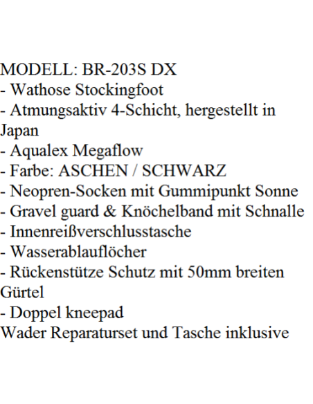 WADER BREATHABLE AQUAZ BR 203 S DX