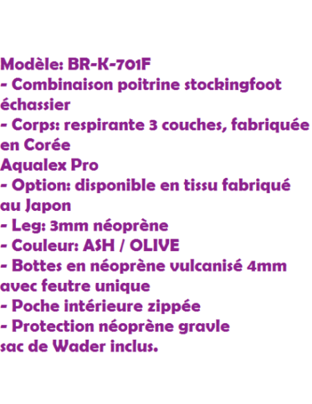 WADER respirável AQUAZ BR K-701 F