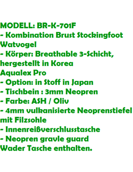 Traspirante WADER AQUAZ BR K-701 F