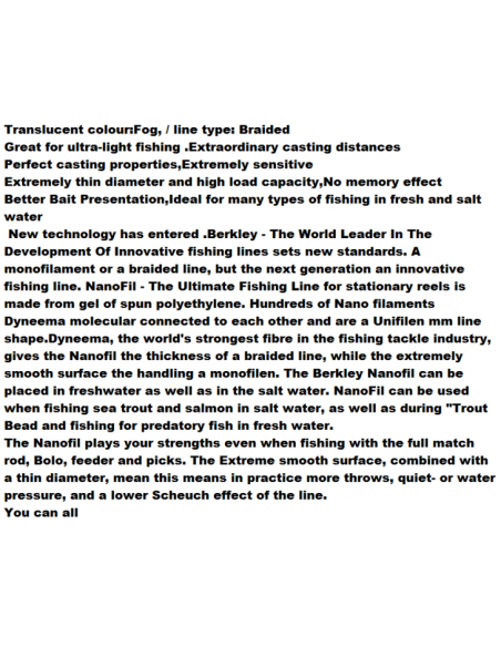 HILO TRENZADO BERKLEY NANOFIL