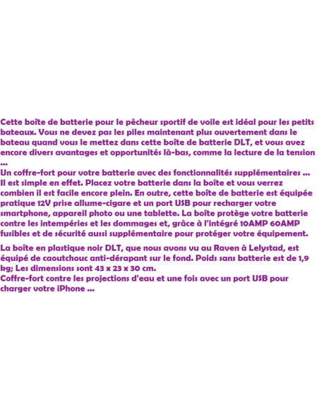 boîte batterie  dlt multifonction 