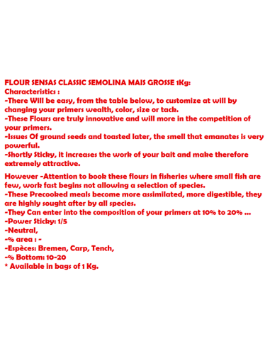 SENSAS SEMOULE DE MAIS GROSSE