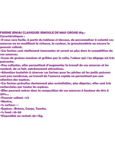 SENSAS SEMOLA DE BLAT GRUIXUDA