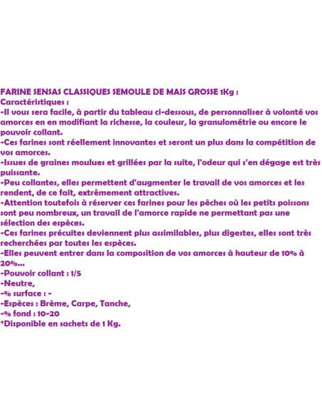 SENSAS SEMOLA DE MAIZ GRUESA