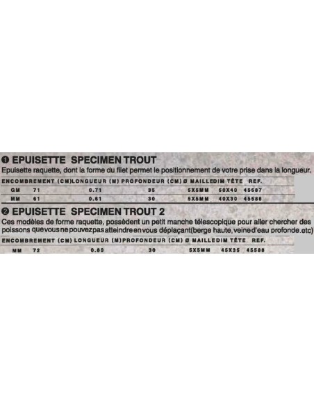 PEZON&MICHEL EPUISETTE SPECIMEN TROUT