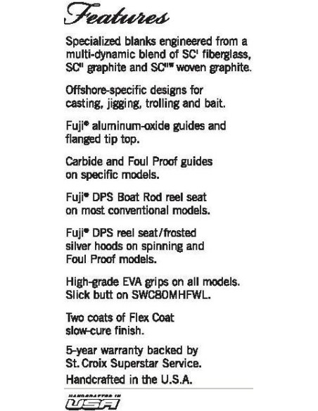 St. Croix-Premiers Saltwater cana trolling 30-50 lb. 