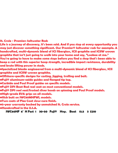 St. Croix-Premiers Saltwater cana trolling 30-50 lb. 