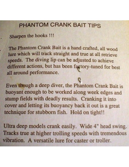 DICK GRIES ARTICULE PHANTOM  Crank BAIT MUSKY FISHING LURE 