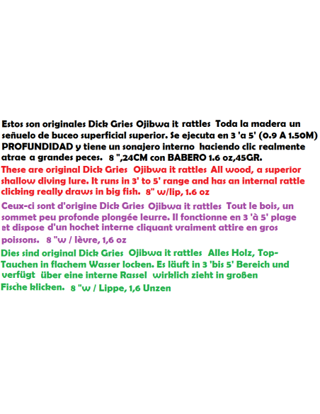 Smity Bait/Dick GriesTackle Ojibwa it rattles