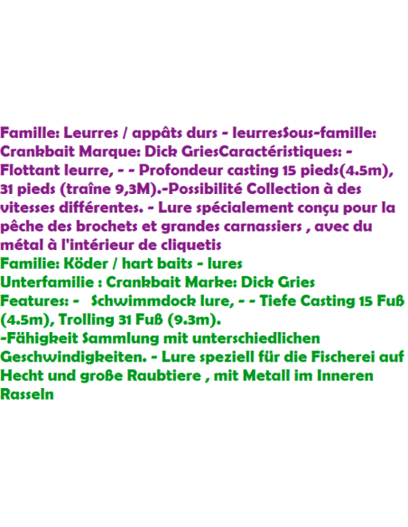 Smity Bait / Dick Gries Ojibwa it rattles ultra tief