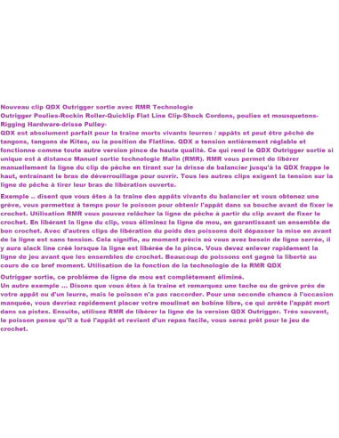 CLIP DE LIBÉRATION D'OUTRIGGER QDX