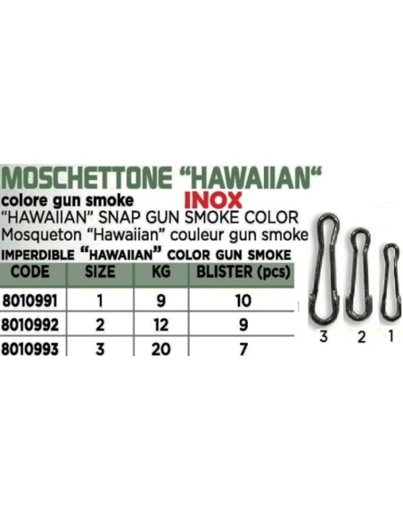 MOSCHETTONE HAWAIIAN INOX
