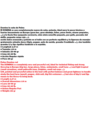 CANNE PALMS DOMINA 2.47M