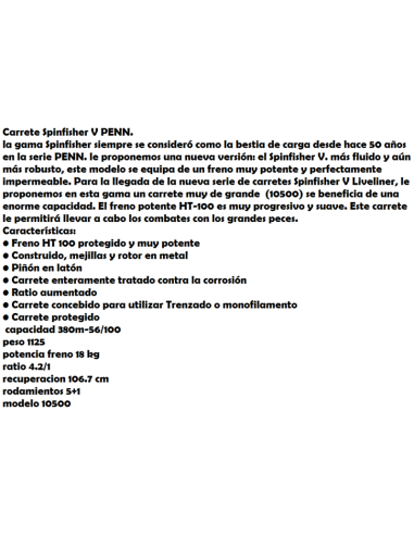 PENN CARRETO  SPINFISHER V 10500