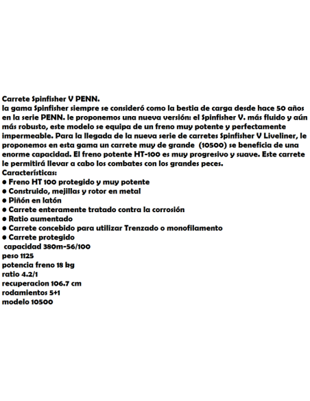 PENN CARRETO  SPINFISHER V 10500