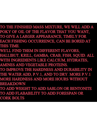 PELLETS ET Boiles  IMMÉDIATEMENT AVEC PATE HUMIDITE