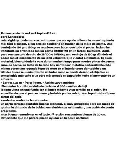 SHIMANO CANYA ASPIRE SURF 425 CX 