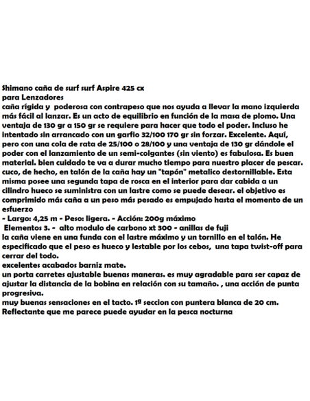 SHIMANO CANA ASPIRE SURF 425 CX 