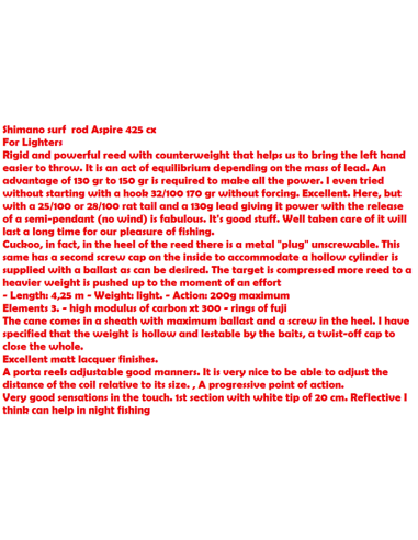 SHIMANO CANYA ASPIRE SURF 425 CX 