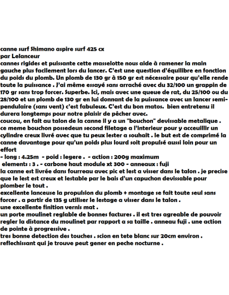 SHIMANO CANNE ASPIRE SURF 425 CX 