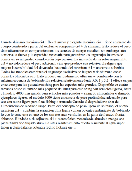 SHIMANO MULINELLO RARERIUM FB   CI4+