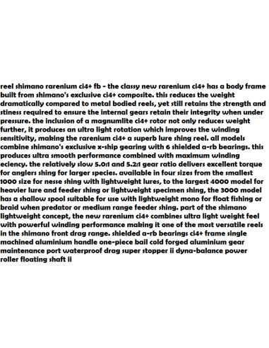 SHIMANO REEL RARERIUM FB   CI4+