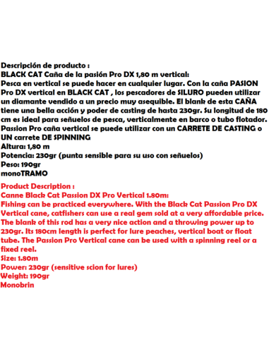 BLACK CAT CANNE PASSION PRO DX VERTICAL