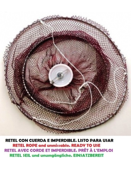 CANGREJERO,RETEL CON IMPERDIBLE Y CUERDA