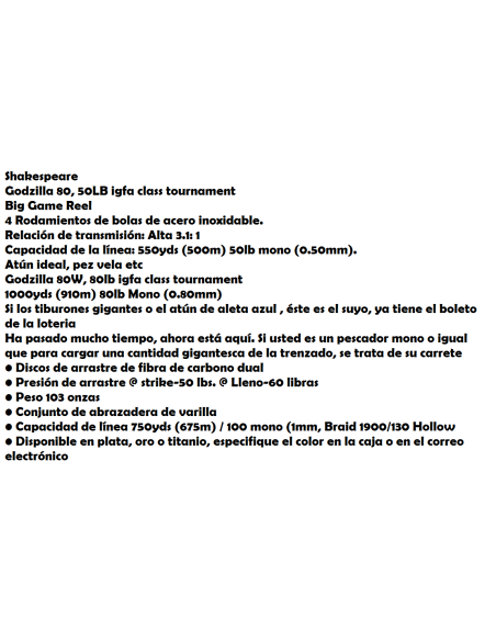 SHAKESPEARE ANGELROLLE TROLLEN GODZILLA  80