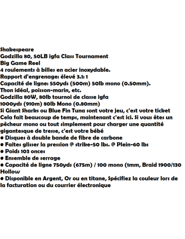 SHAKESPEARE CARRETO TROLLING GODZILLA  80