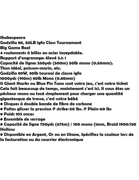 SHAKESPEARE ANGELROLLE TROLLEN GODZILLA  80