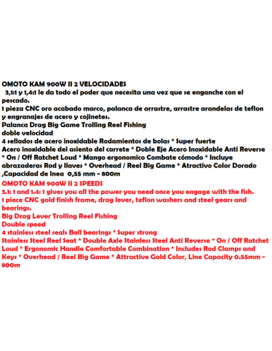 OMOTO MOULINET TRAINE KAM 900 W II 2 VITESSE