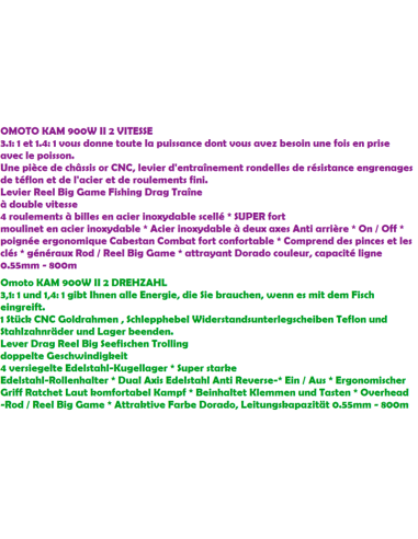 OMOTO ANGELROLLE TROLLEN  KAM 900 W II 2 GESCHWINDIGKEIT