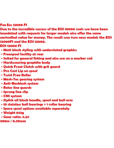 FOX REEL EOS 12000 FS