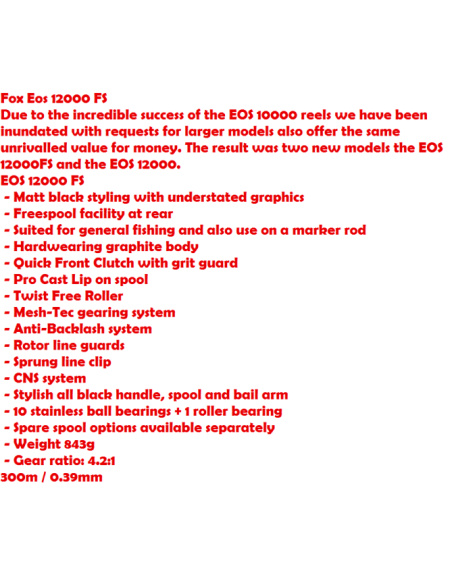 FOX REEL EOS 12000 FS