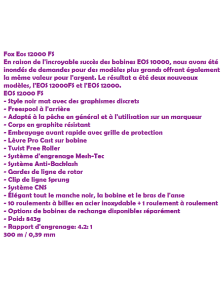 FOX MOULINETE EOS 12000 FS