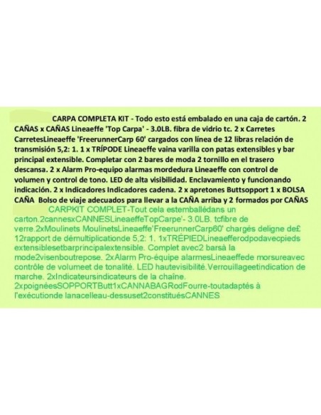  Kit CARPA - Completo 2 cañas Set-up 